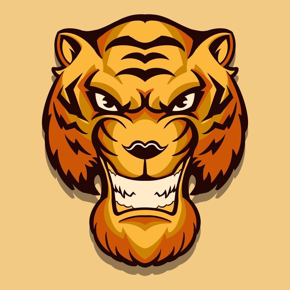 tijger hoofd vector illustratie ontwerp geïsoleerd op lichte achtergrond