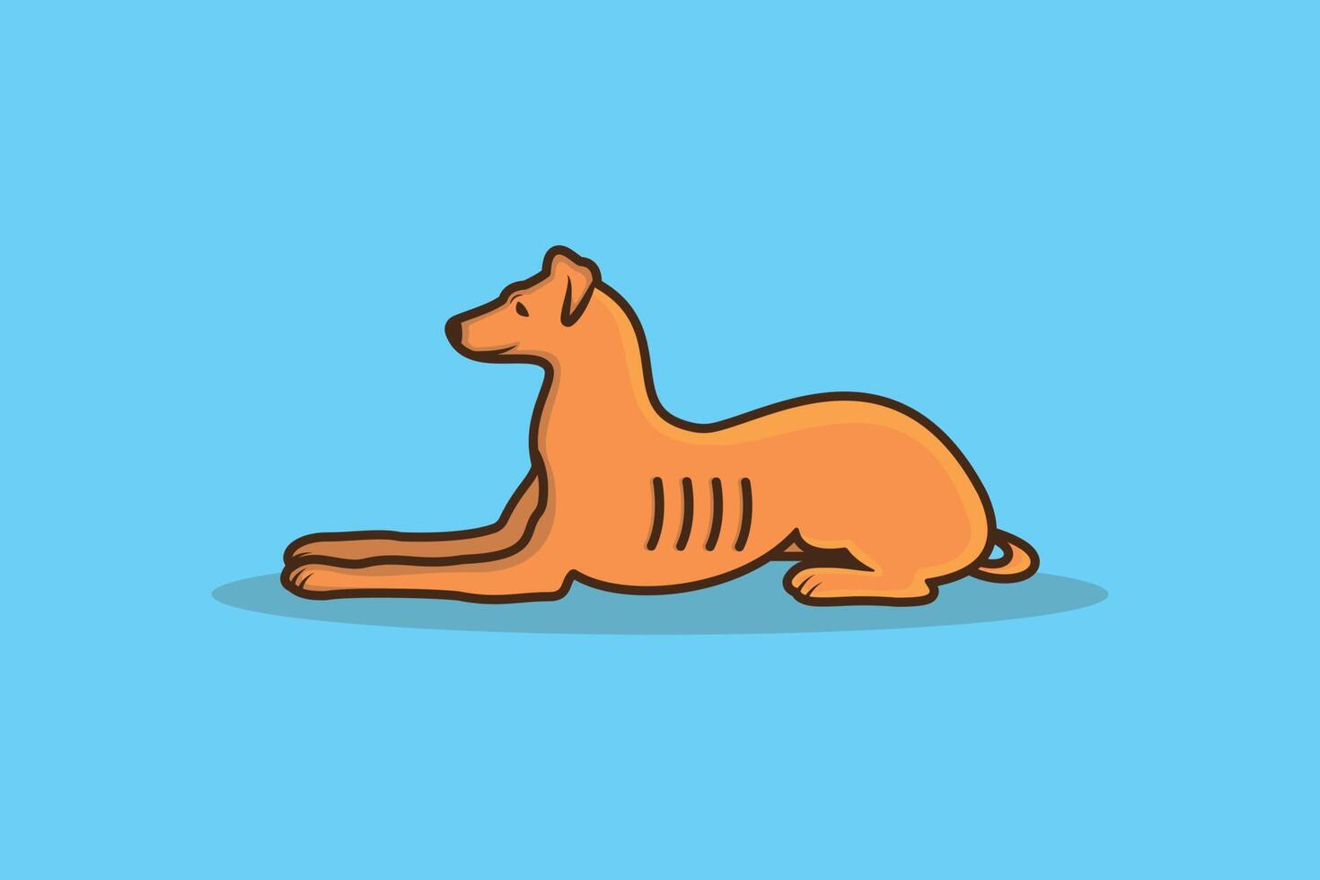 schattig hond zittend tekenfilm karakter vector illustratie. dier natuur icoon concept. aanbiddelijk hond vector ontwerp met schaduw Aan blauw achtergrond. hond gezicht, aanbiddelijk hond, hondje icoon, huis veiligheid.
