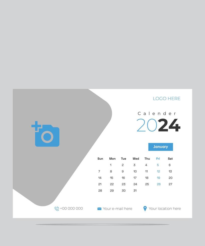 bureau kalender ontwerp 2024 vector