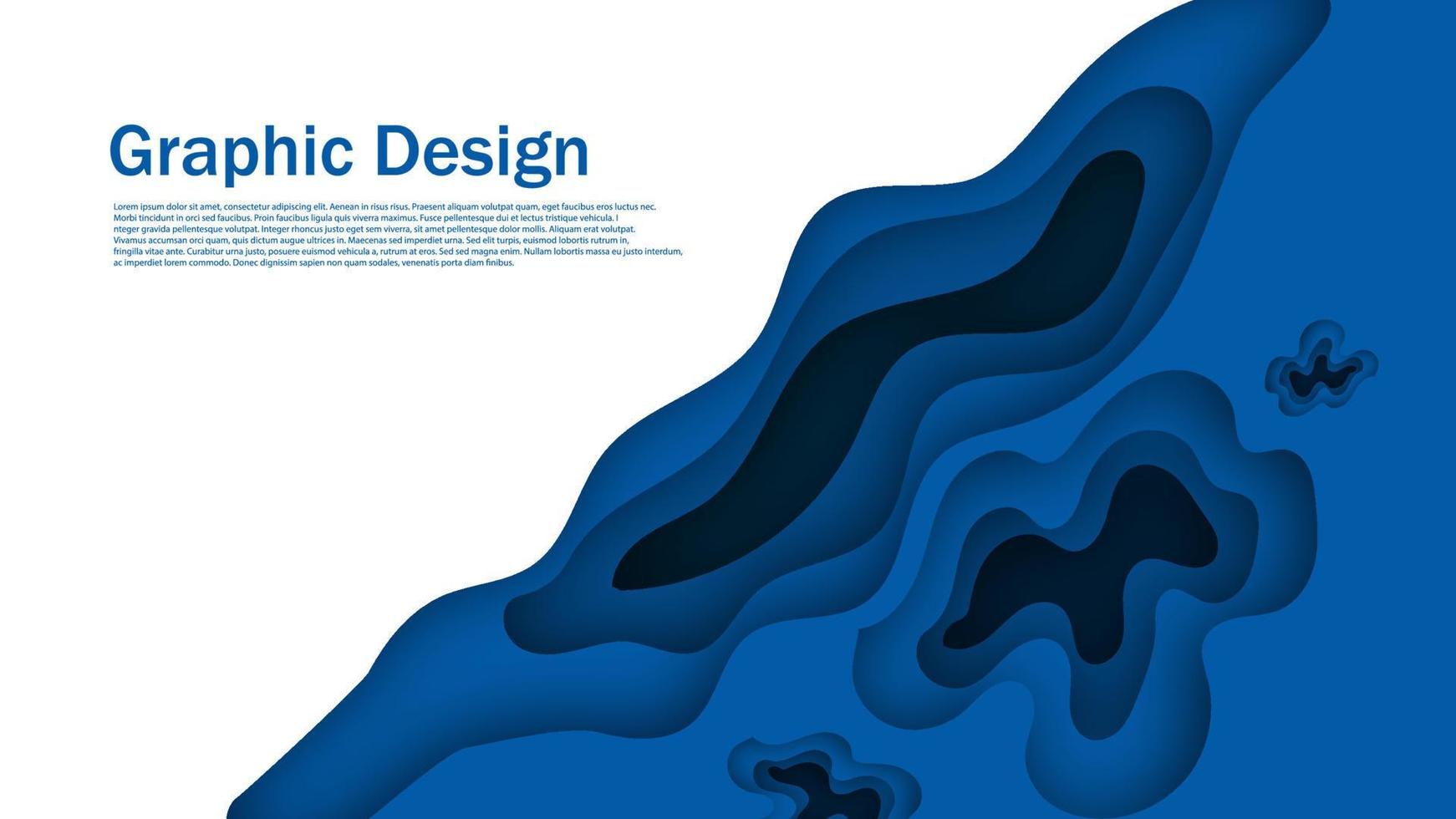 blauw oceaan papercut achtergrond, overlappen vorm met schaduw grafisch vector