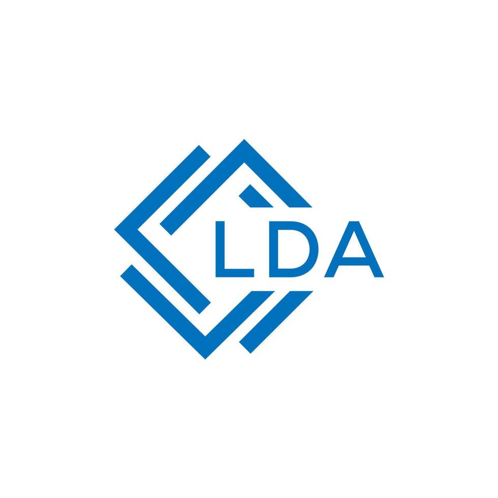 lda brief logo ontwerp Aan wit achtergrond. lda creatief cirkel brief logo concept. lda brief ontwerp. vector