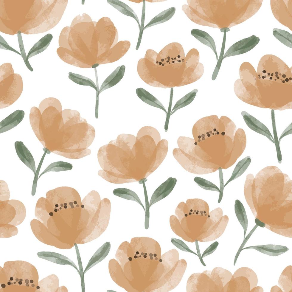 aquarel schattige peony bloemen naadloze patroon vector