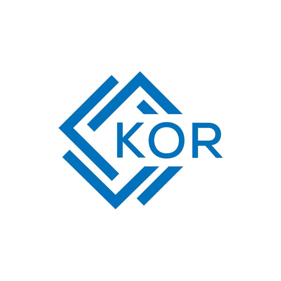 kor brief logo ontwerp Aan wit achtergrond. kor creatief cirkel brief logo concept. kor brief ontwerp. vector