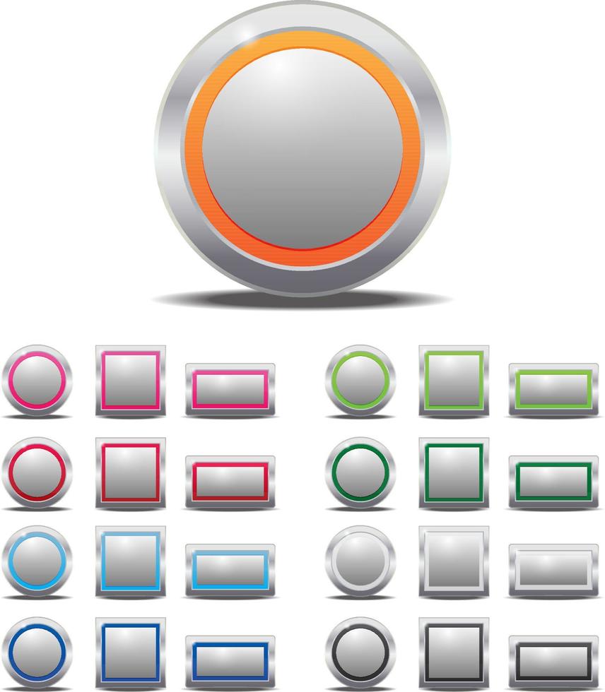 blanco ronde vorm kleuren icoon verzameling vector
