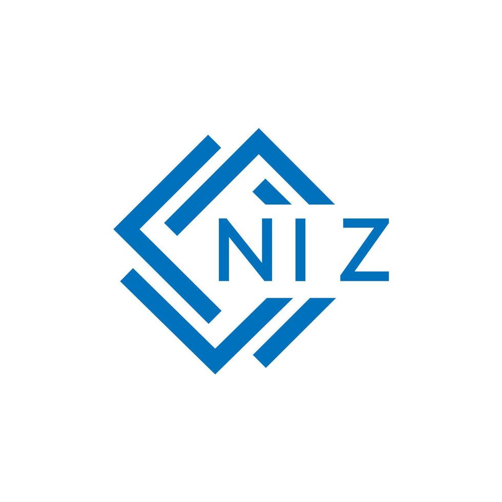 niz creatief cirkel brief logo concept. niz brief ontwerp.niz brief logo ontwerp Aan wit achtergrond. niz creatief cirkel brief logo concept. niz brief ontwerp. vector