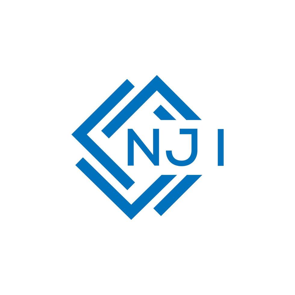 nji brief logo ontwerp Aan wit achtergrond. nji creatief cirkel brief logo concept. nji brief ontwerp. vector