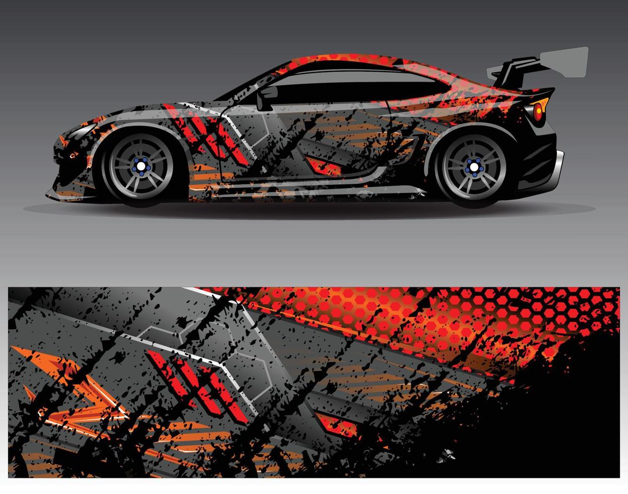 auto wrap ontwerp vector. grafische abstracte streep racen achtergrond kit ontwerpen voor wrap voertuig race auto rally avontuur en livery vector