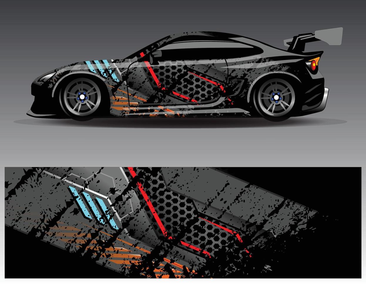 auto wrap ontwerp vector. grafische abstracte streep racen achtergrond kit ontwerpen voor wrap voertuig race auto rally avontuur en livery vector