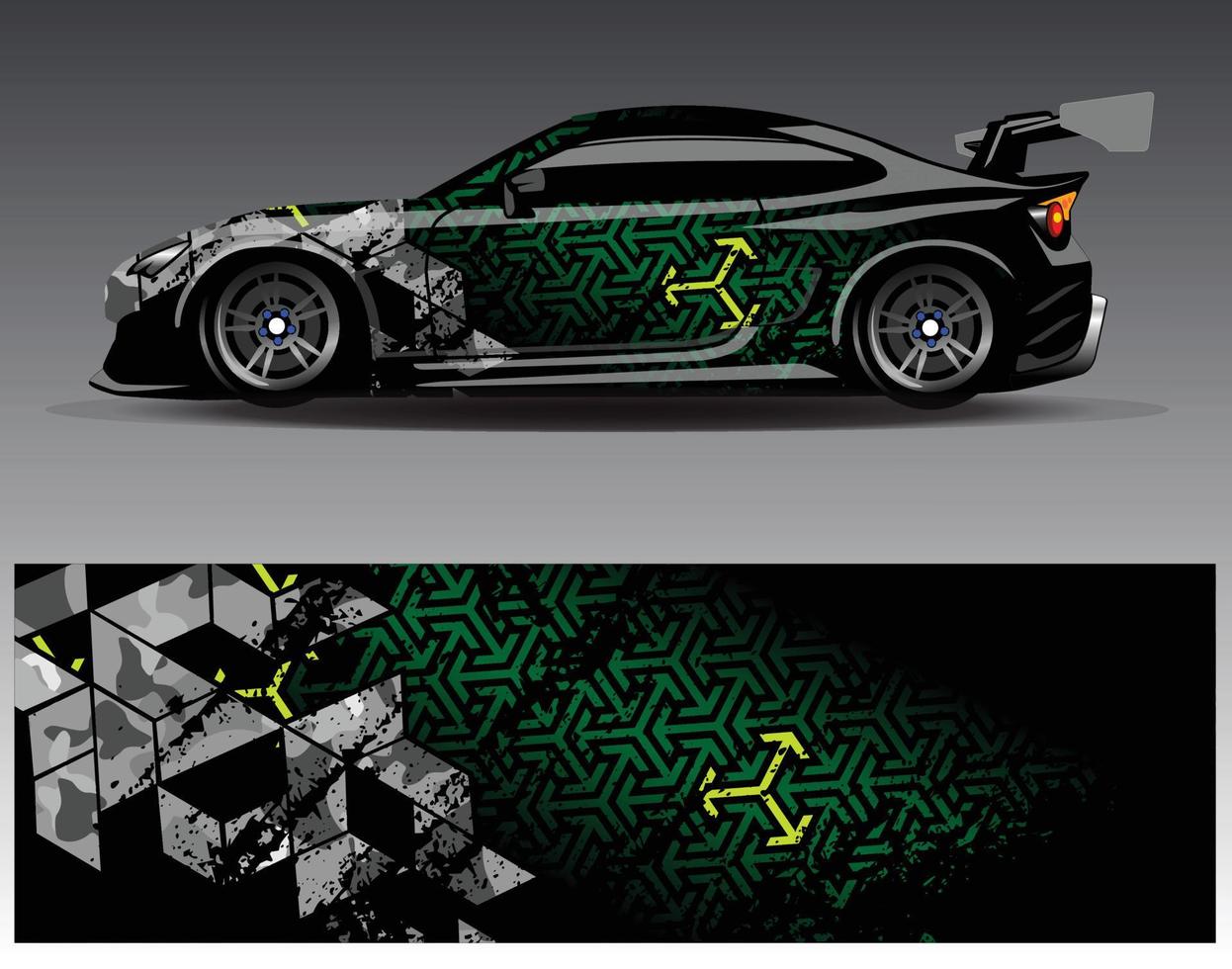 auto wrap ontwerp vector. grafische abstracte streep racen achtergrond kit ontwerpen voor wrap voertuig race auto rally avontuur en livery vector