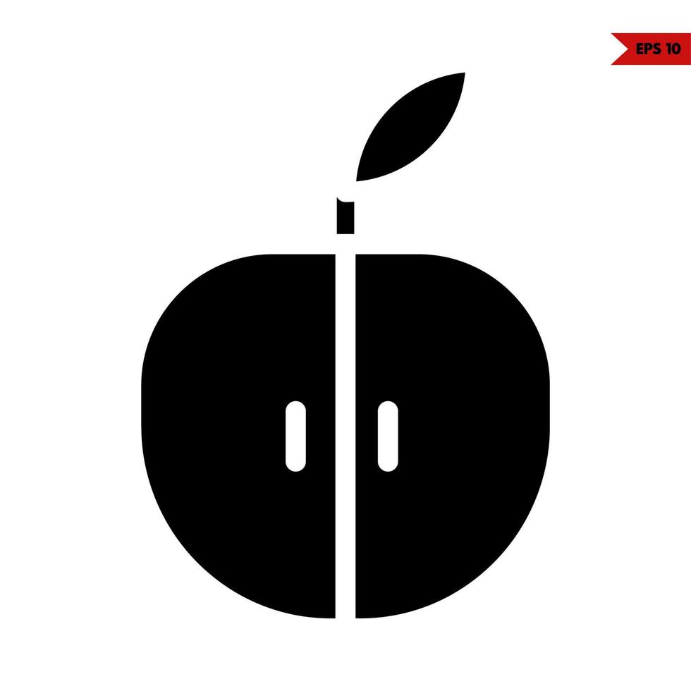 appel fruit glyph icoon vector