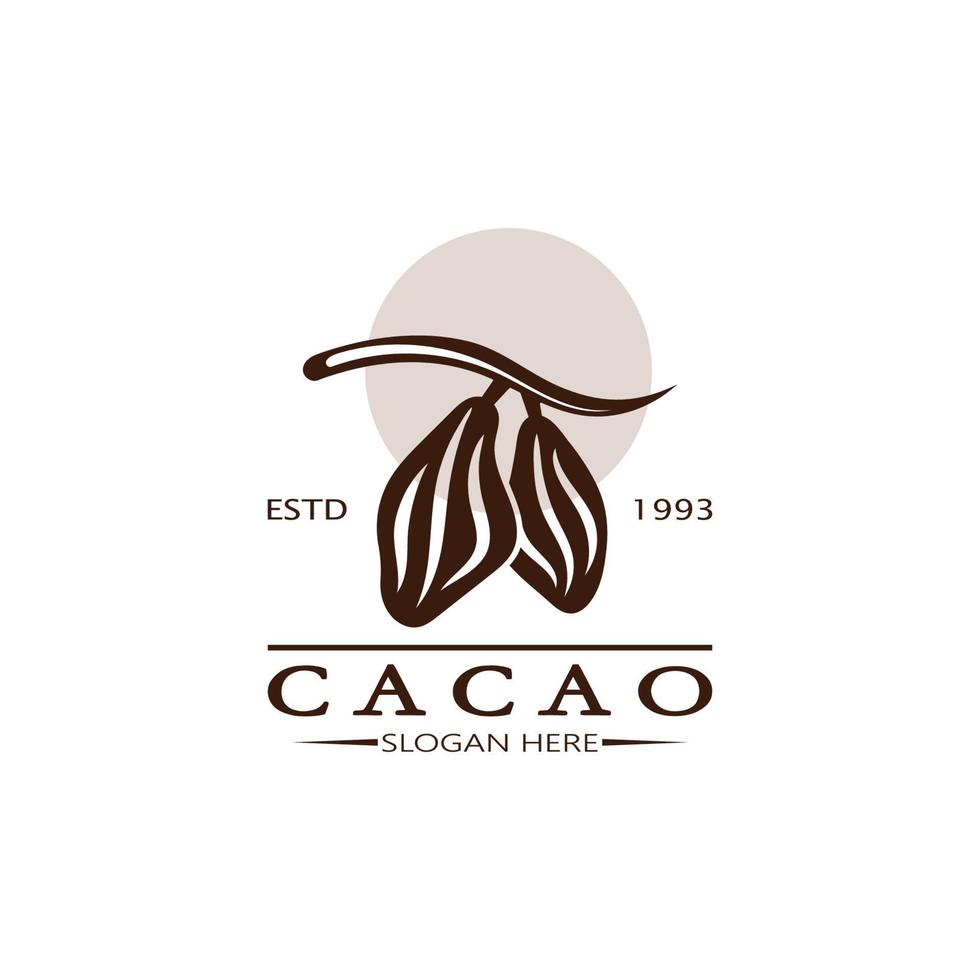 cacao logo, cacao boon, cacao boom, cacao takken en bladeren, chocolade mengen Aan wit achtergrond,vintage,modern,eenvoudig,minimalistisch icoon illustratie sjabloon ontwerp vector