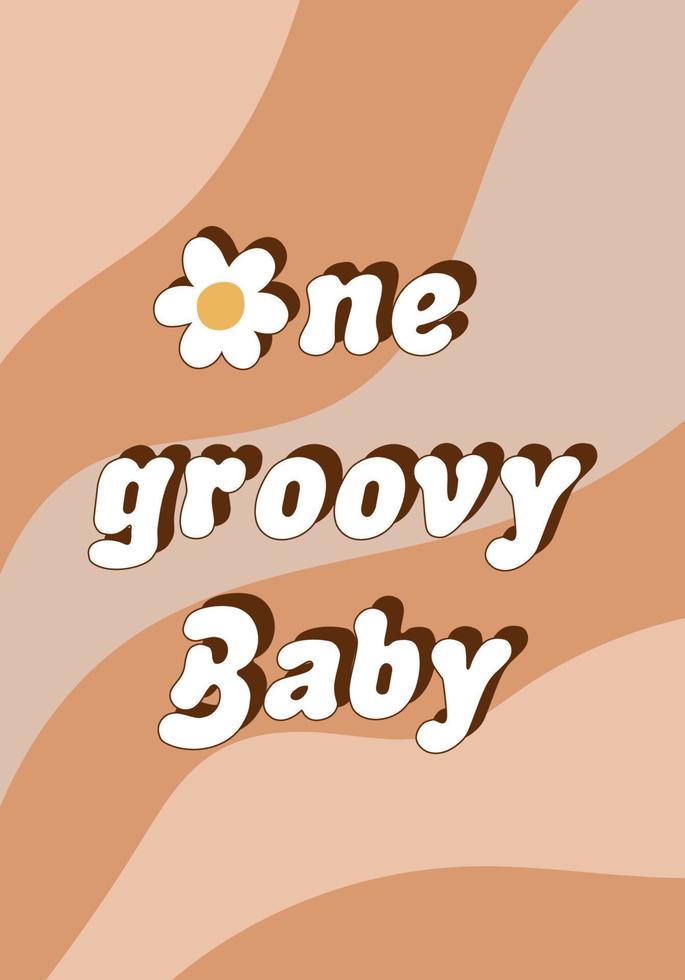 een groovy baby douche uitnodiging kaart. retro jaren 70 groet kaart, retro jaren 70 tekenfilm zonneschijn baby douche partij poster. groovy tekenfilm kinderen verjaardag sjabloon. vector illustratie. zonnestraal. groovy baby.