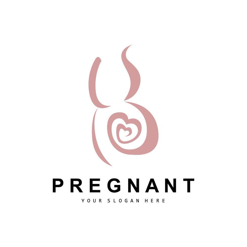 zwanger logo, zwanger moeder zorg ontwerp, vector schoonheid zwanger mam en baby, icoon sjabloon illustratie