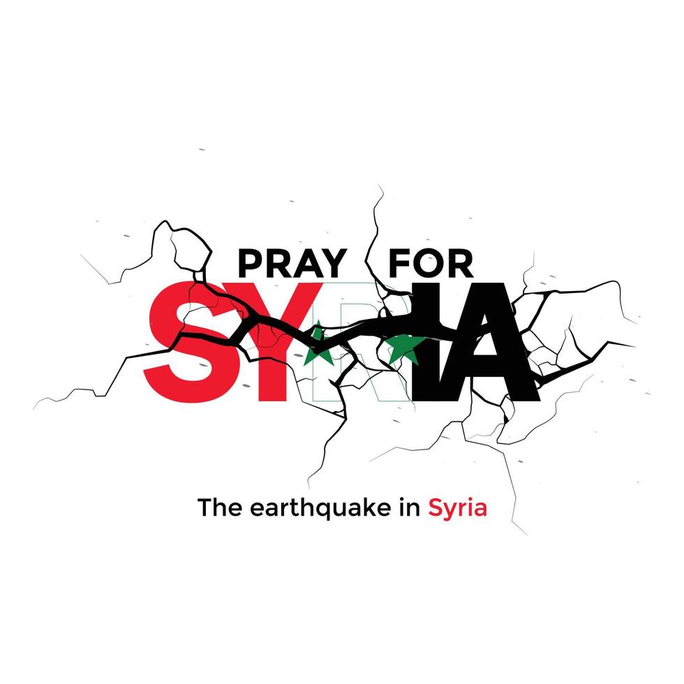 aardbeving in Syrië, bidden voor Syrië, barst Aan vloer, na, banier vector