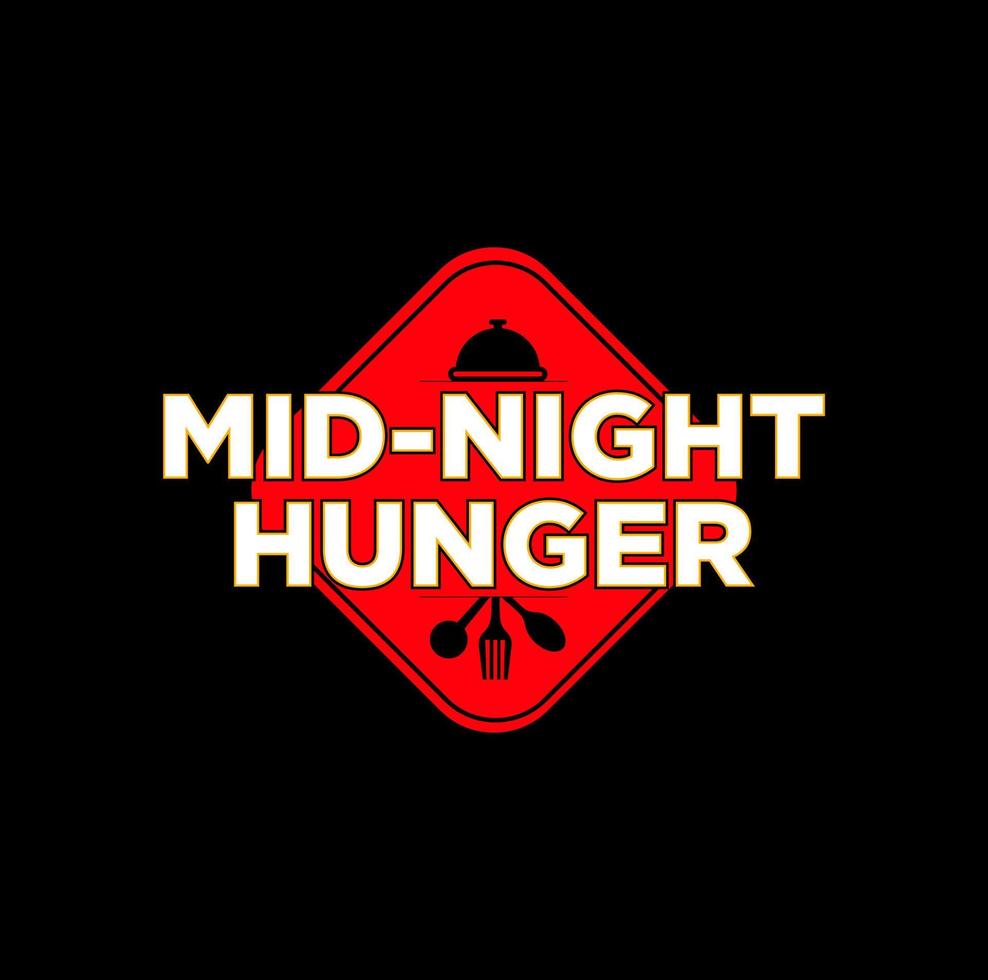 middernacht honger vector symbool. midden nacht honger belettering monogram.