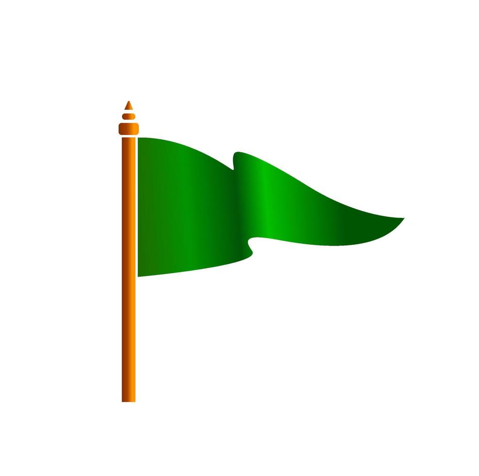 groen vlag vector icoon Aan wit kleur.