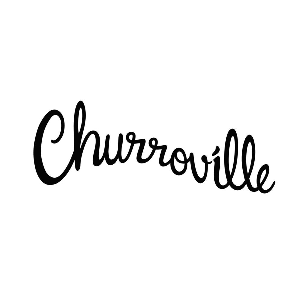 churroville schoonschrift logo. churro merk logo naam. vector