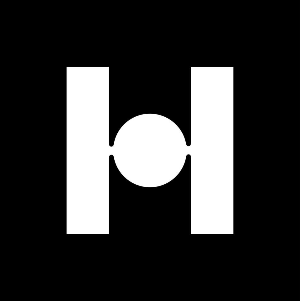 h brieven met twee lijn en een ronde. h merk symbool. vector