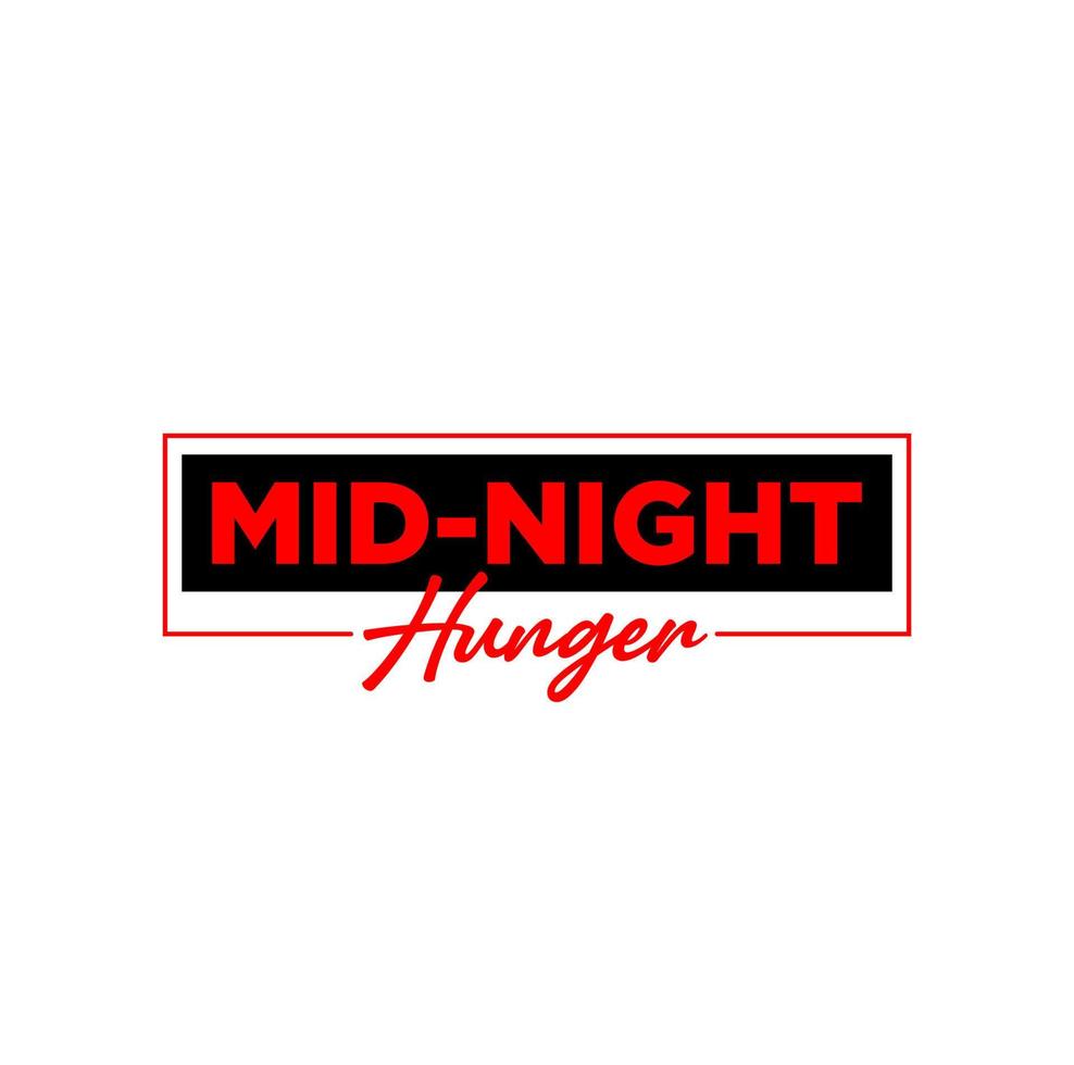 midden nacht honger vector lettersnon wit. midden nacht honger typfout.