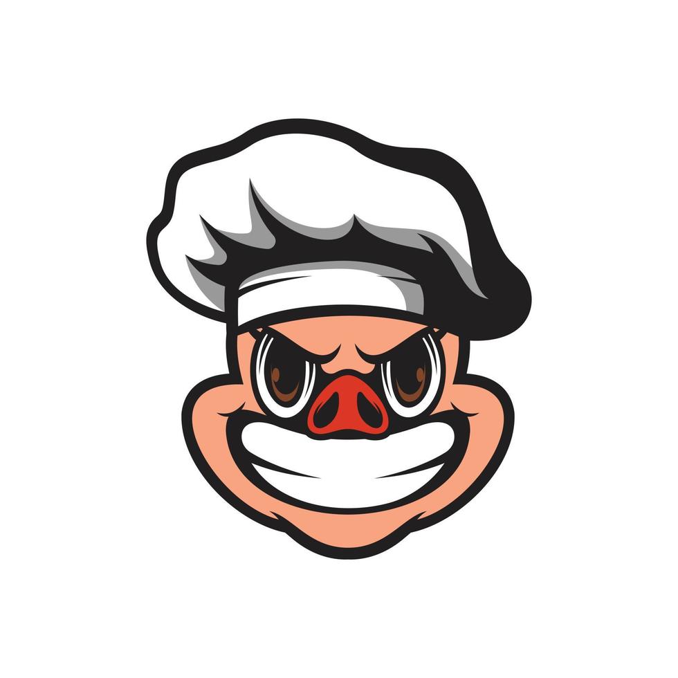 varken chef mascotte ontwerp vector