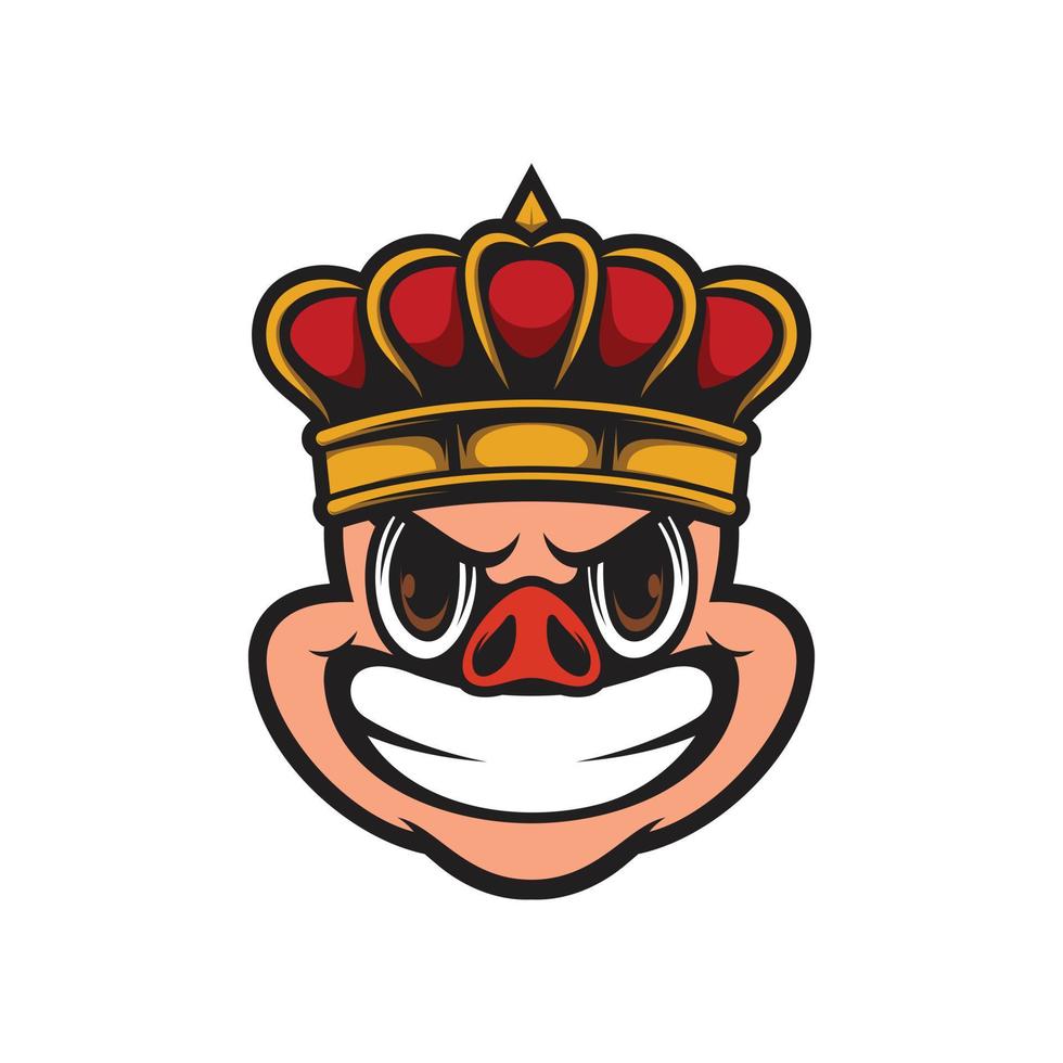 varken koning mascotte ontwerp vector