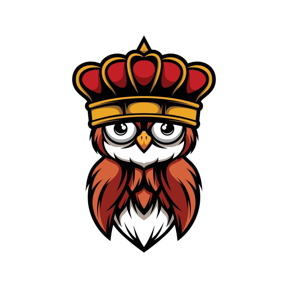 uil koning mascotte ontwerp vector