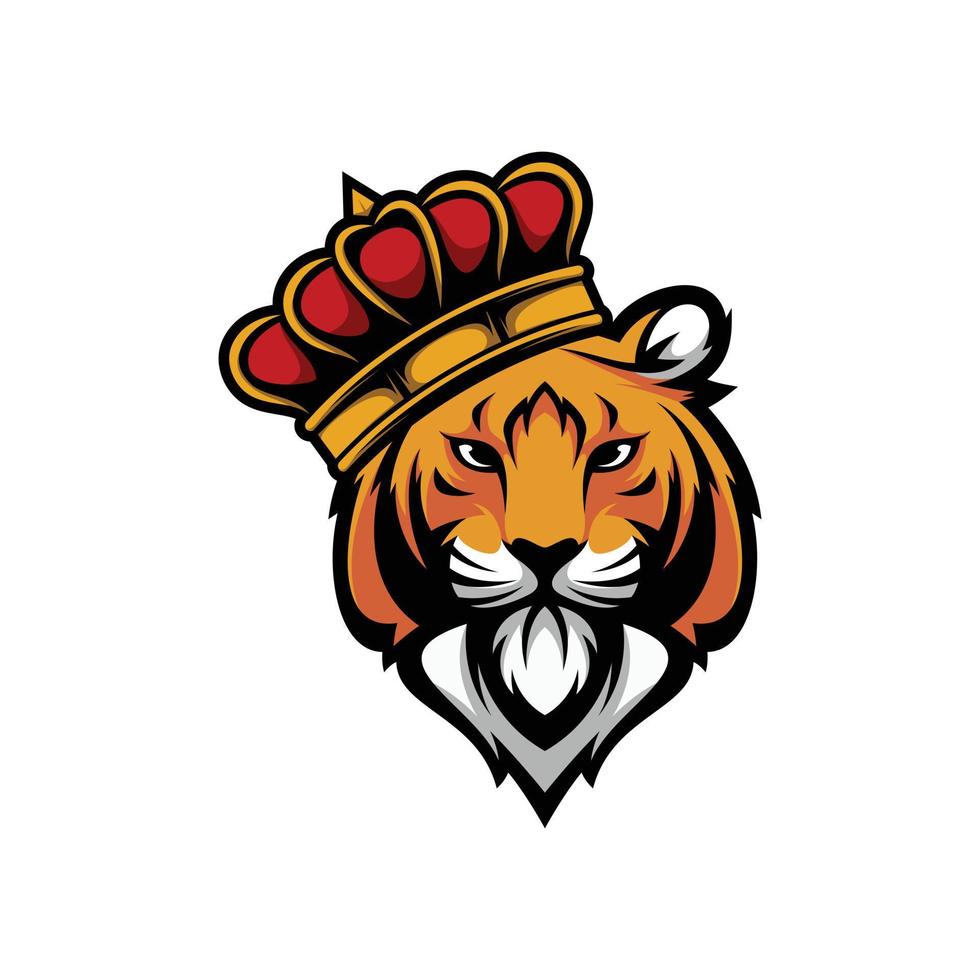 tijger koning mascotte logo ontwerp vector