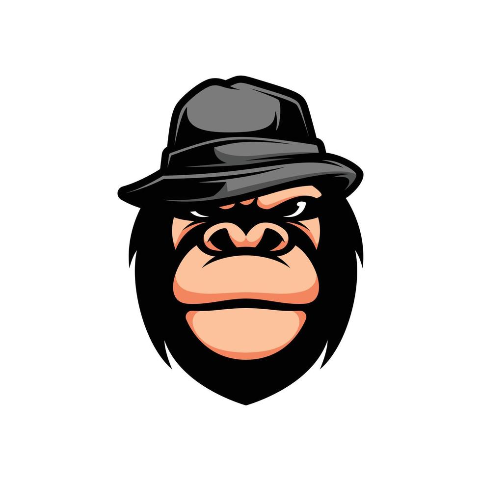 gorilla fedora mascotte ontwerp vector