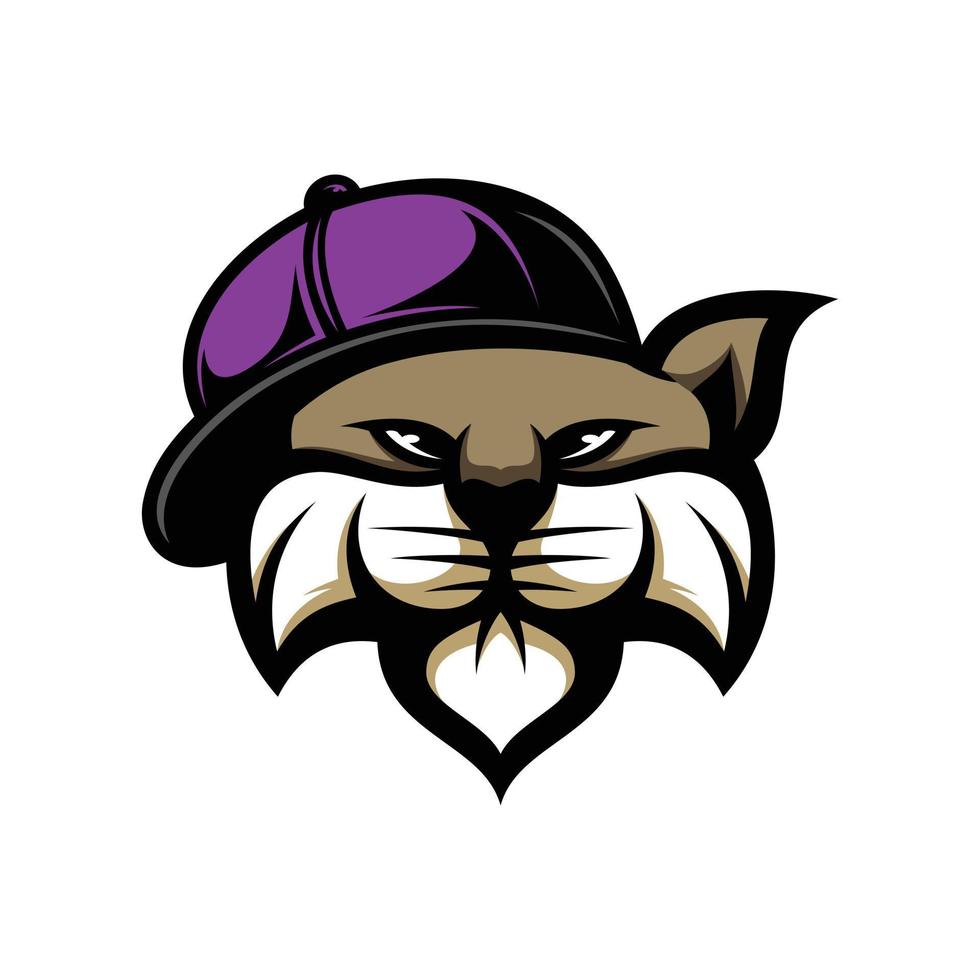 kat hoed mascotte logo ontwerp vector