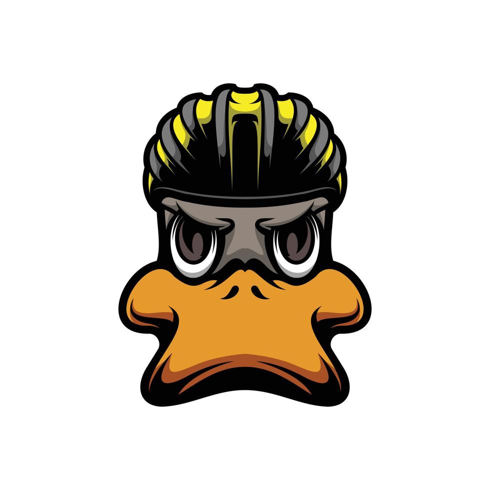 eend fiets mascotte logo ontwerp vector