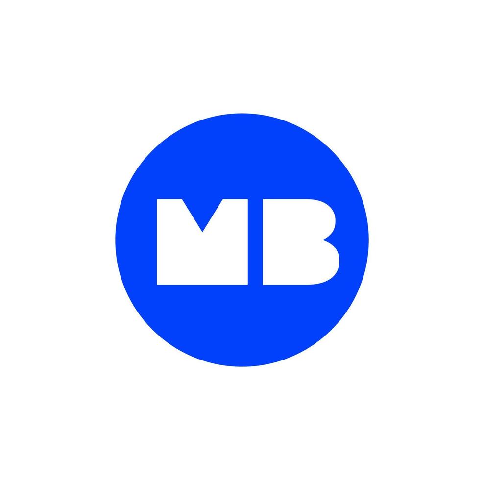 mb bedrijf naam eerste brieven monogram. mb blauw ronde icoon. vector