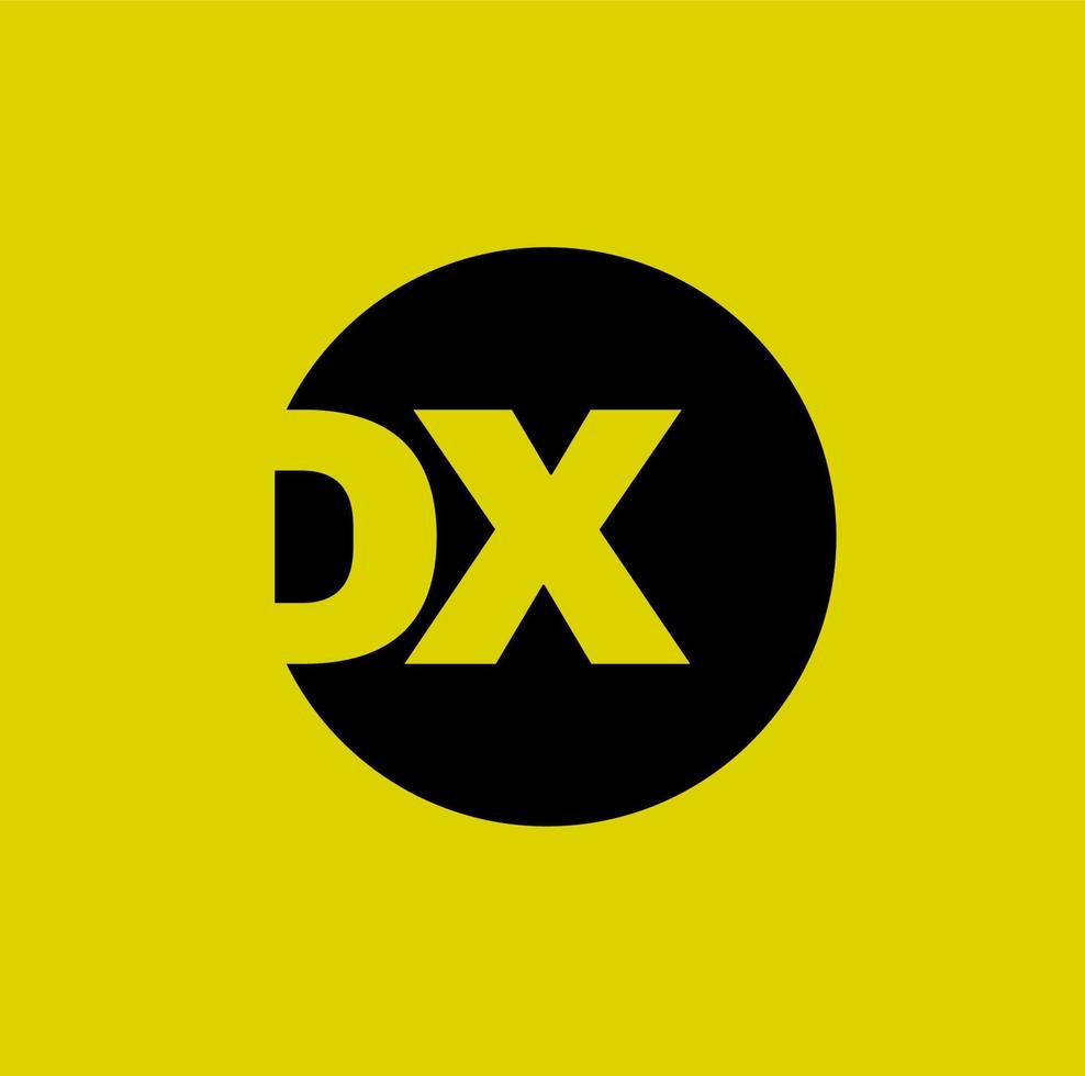 dx bedrijf naam eerste brief icoon Aan geel. dx ronde monogram. vector