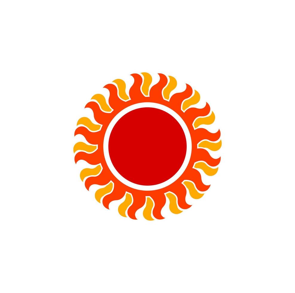 rood zon met oranje patels icoon. mooi zon symbool. vector