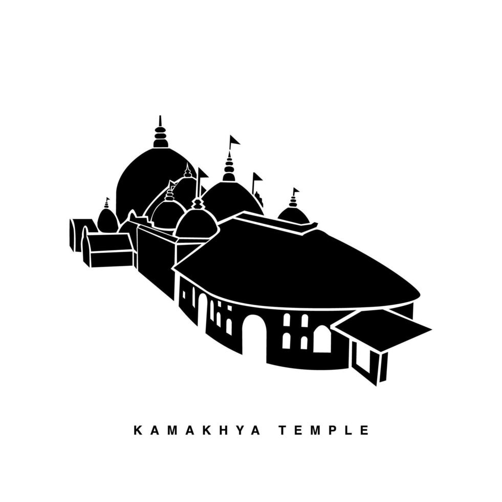 kamakhya tempel vector icoon. kamakhya Hindoe mandir vector icoon.