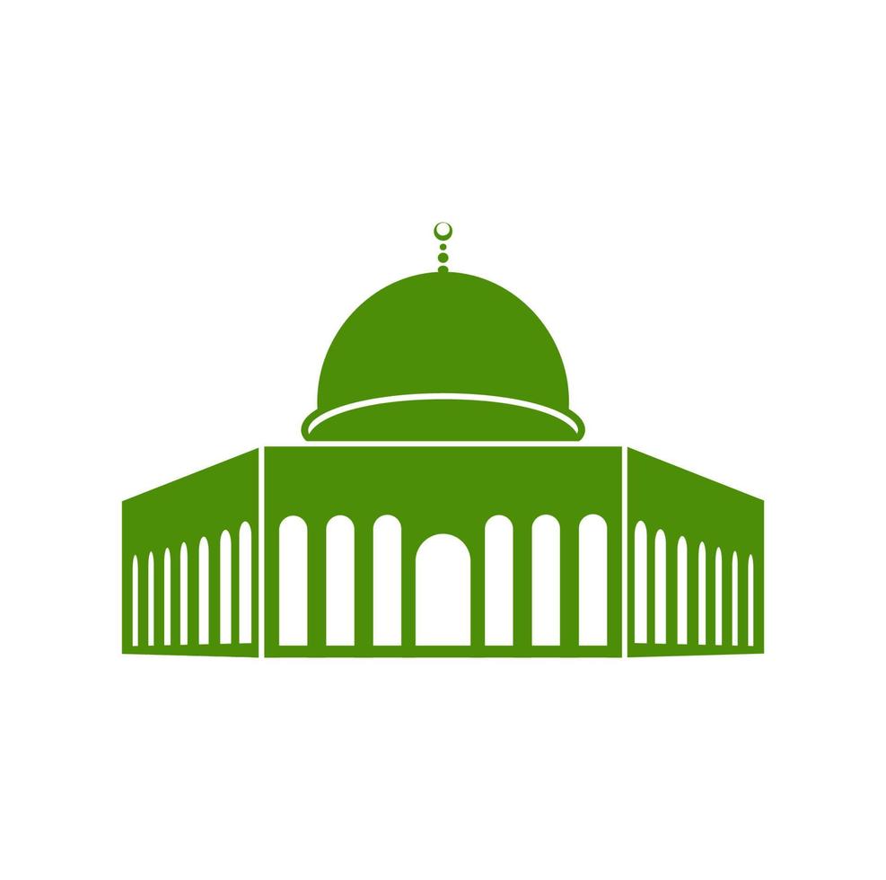 al-aqsa moskee in groen kleur icoon. al-aqsa moskee majjid. vector