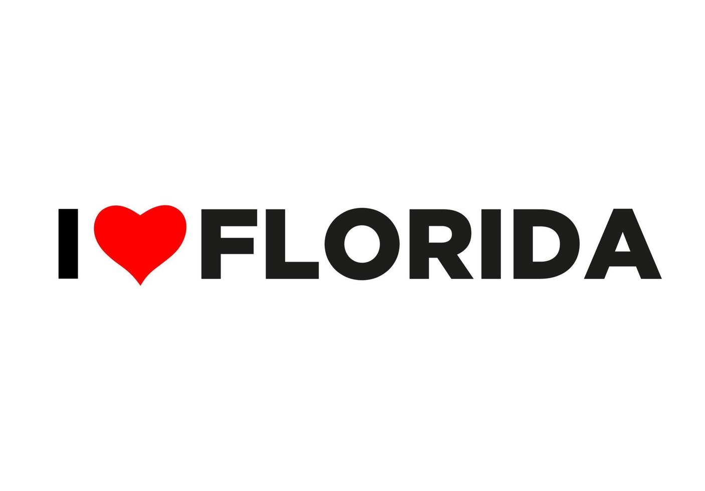 ik liefde Florida typografie met rood hart. liefde Florida belettering. vector