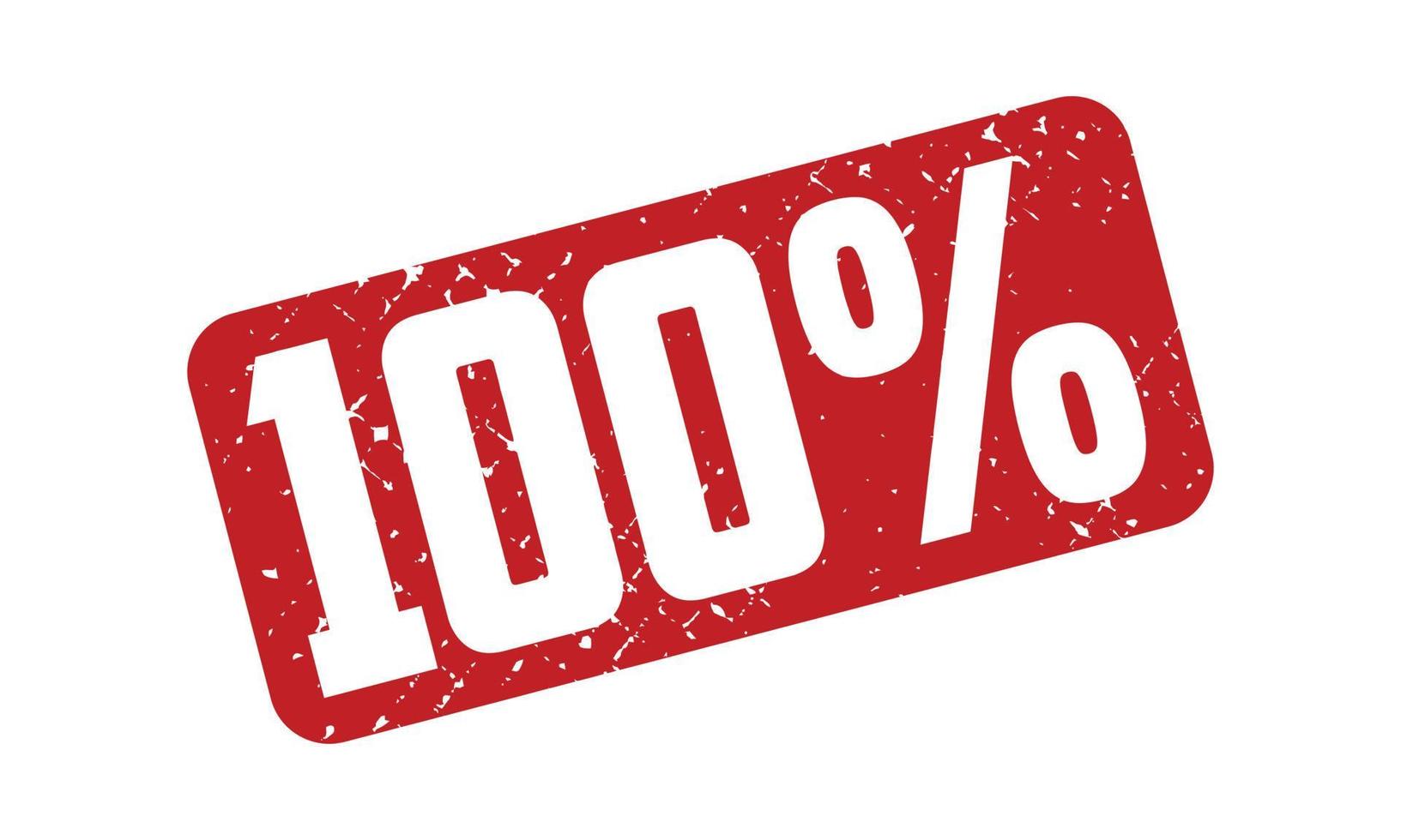 100 procent rubber stempel. rood 100 procent rubber grunge postzegel zegel vector illustratie