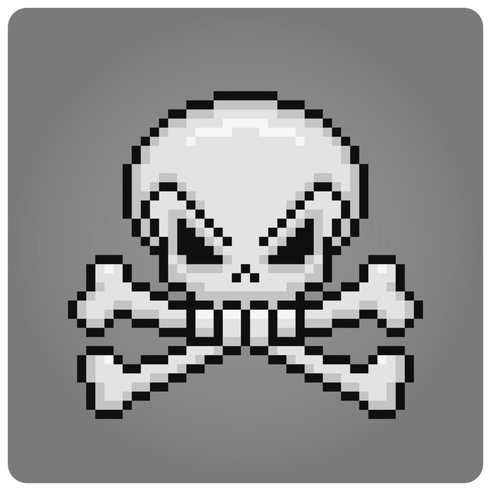 8 beetje pixel schedel icoon. vector illustratie voor spel middelen.