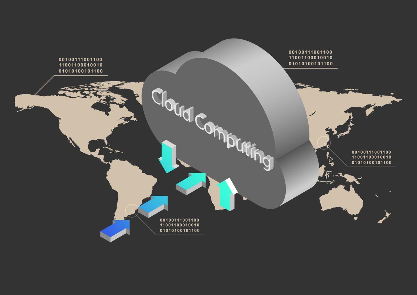 grafiek vector wolk berekenen concept gegevens overdracht wolk symbool voor een netwerk verbindingen gegevens online