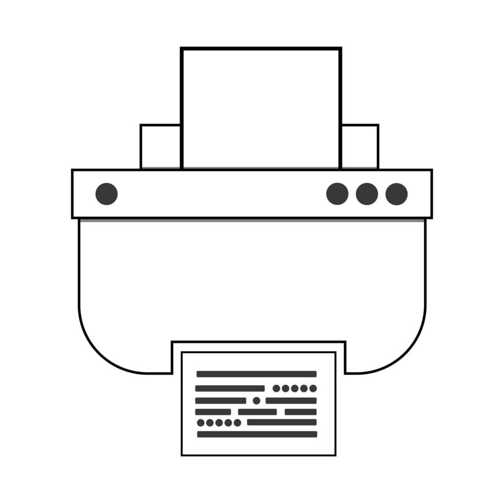 printer lijn icoon en kopieerapparaat icoon symbool. printer icoon in modieus glyph stijl ontwerp. afdrukken papier in printer scanner. realistisch printer prints de tekst van document. vector