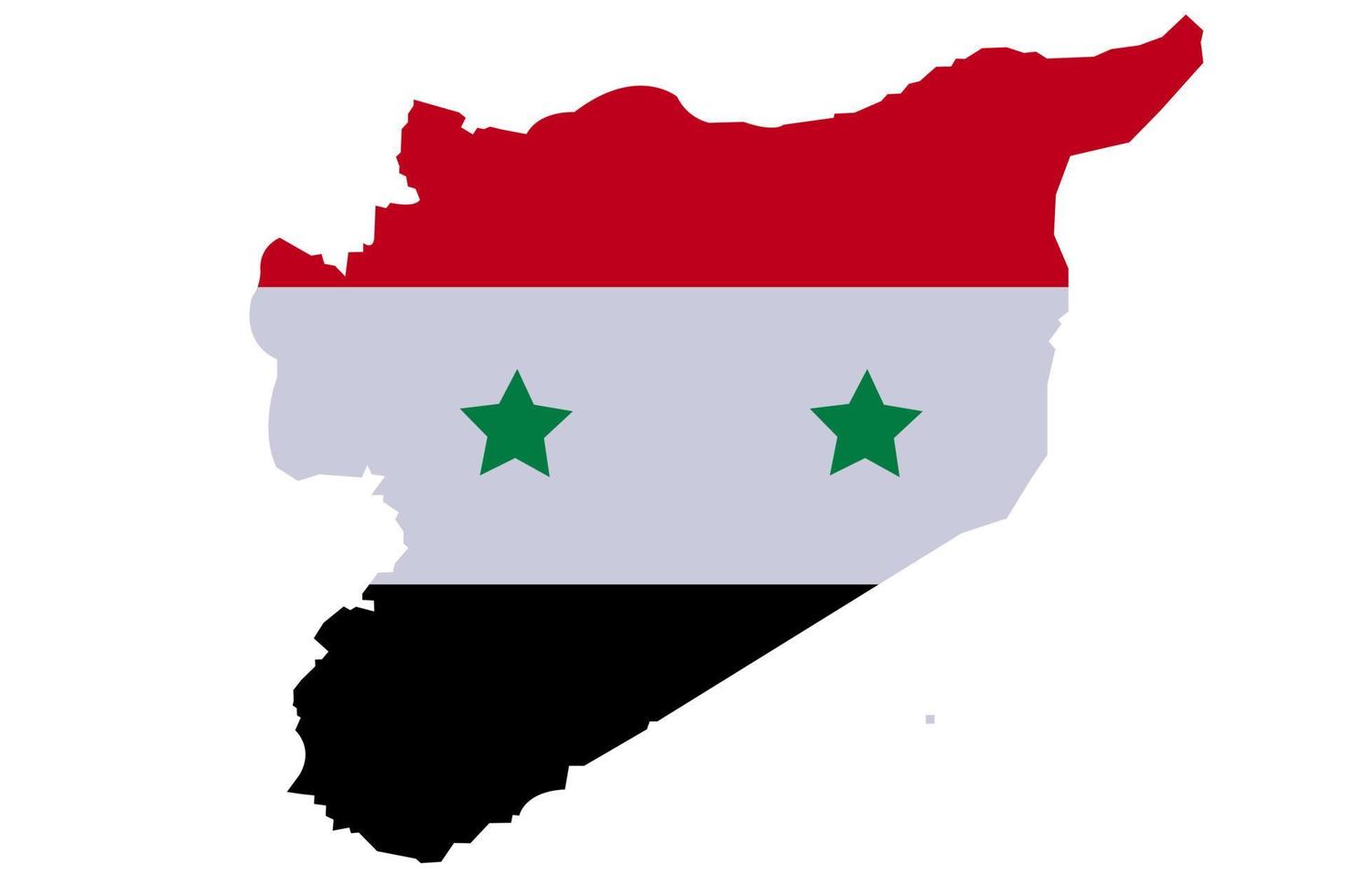 Syrië kaart met hoog gedetailleerd. kaart van Syrië gevulde met nationaal vlag symbolen syrisch provincies. syrisch kaart met rood wit en blck drie kleur en ster Verlichting kaart vector illustratie.