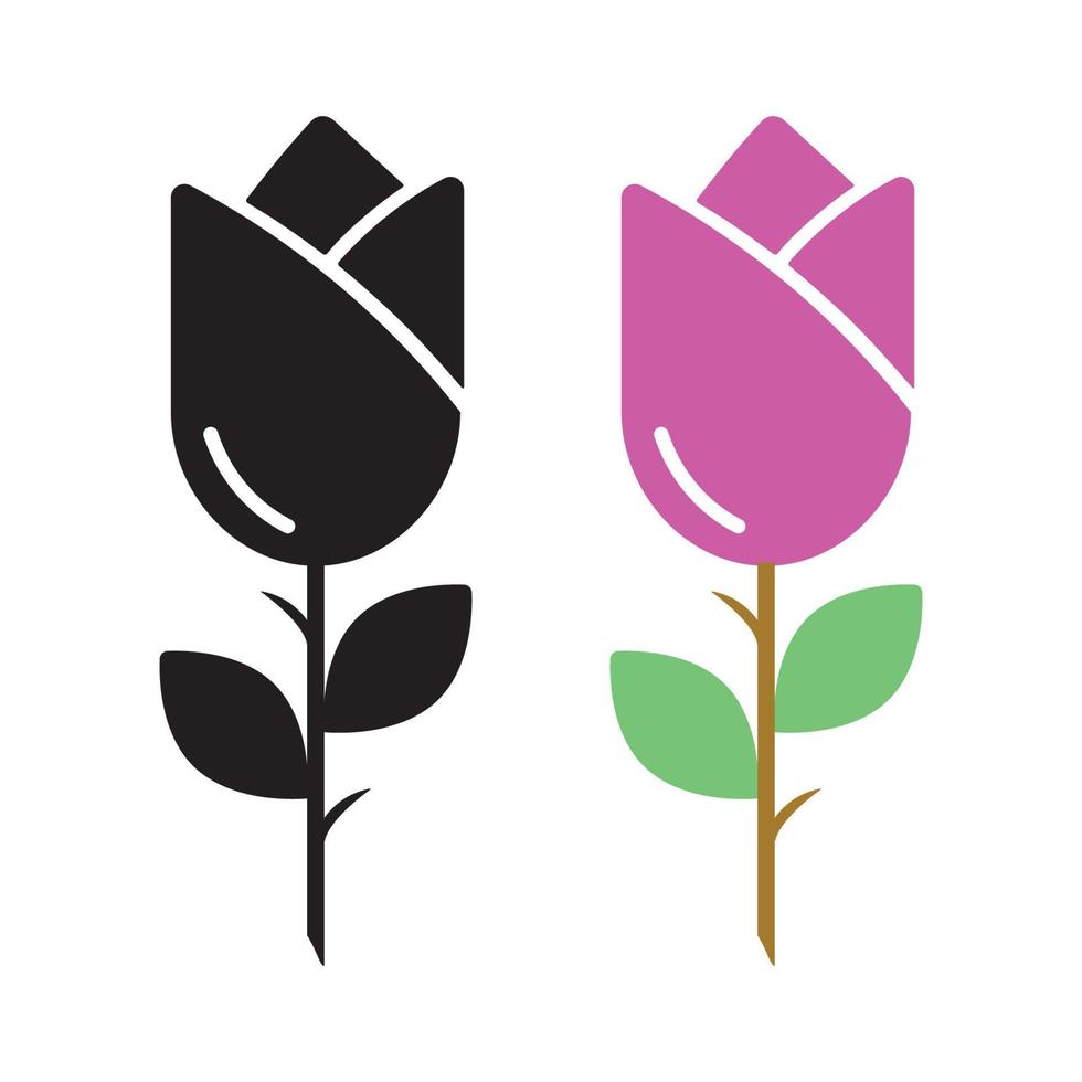 roos bloemen reeks icoon vlak ontwerp geïsoleerd vector illustratie.