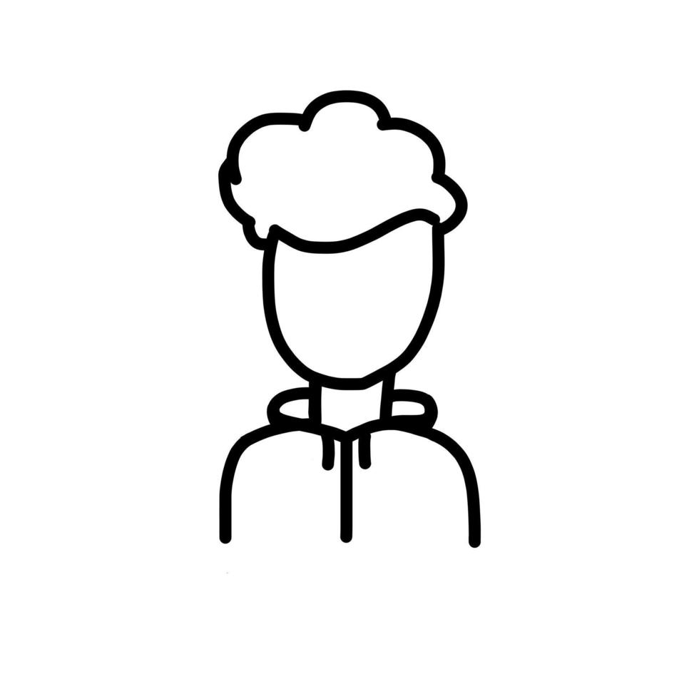 leerling icoon in tekenfilm schets tekening stijl. vector illustratie geïsoleerd Aan wit achtergrond.