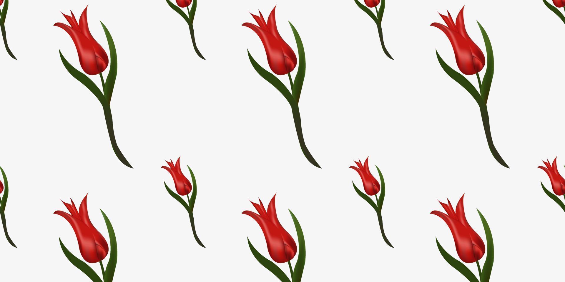 naadloos patroon met rood tulpen. vector