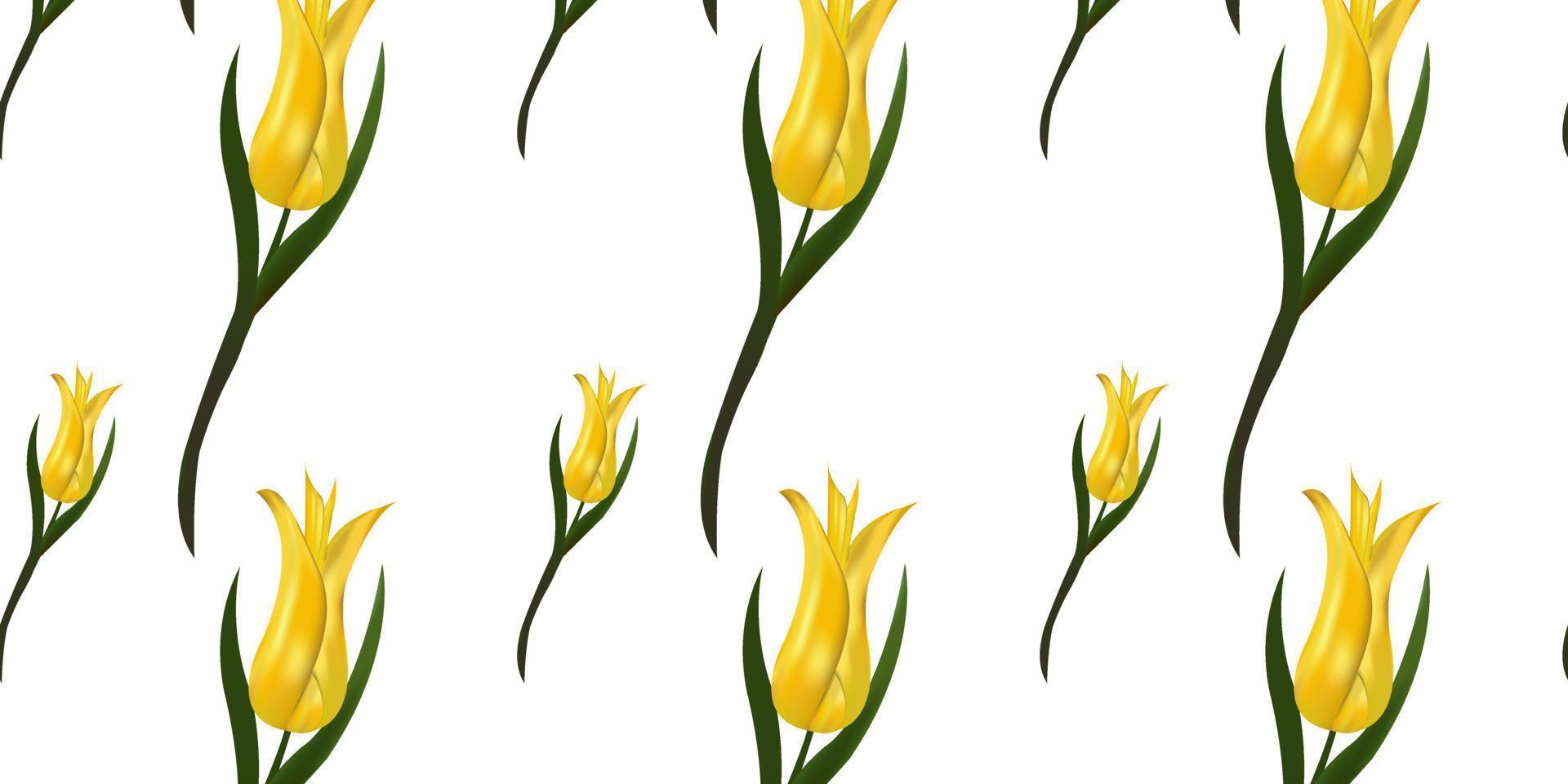 naadloos patroon met geel tulpen vector