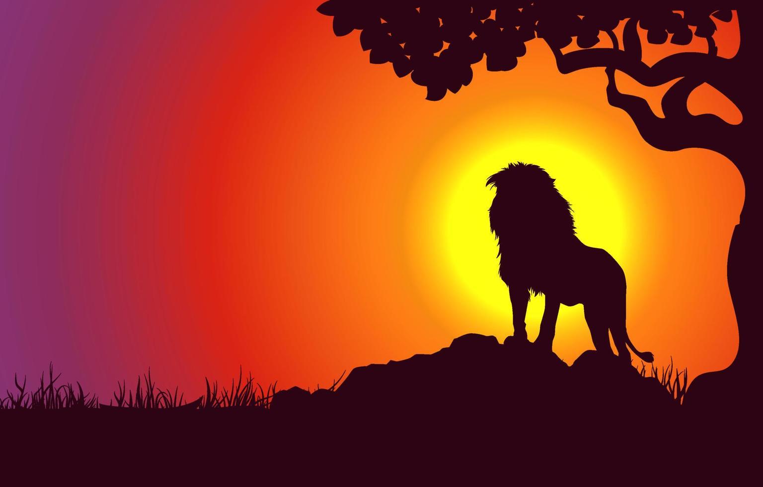 horoscoop symbool De volgende naar boom silhouet Aan zonsondergang landschap achtergrond. vector eps 10