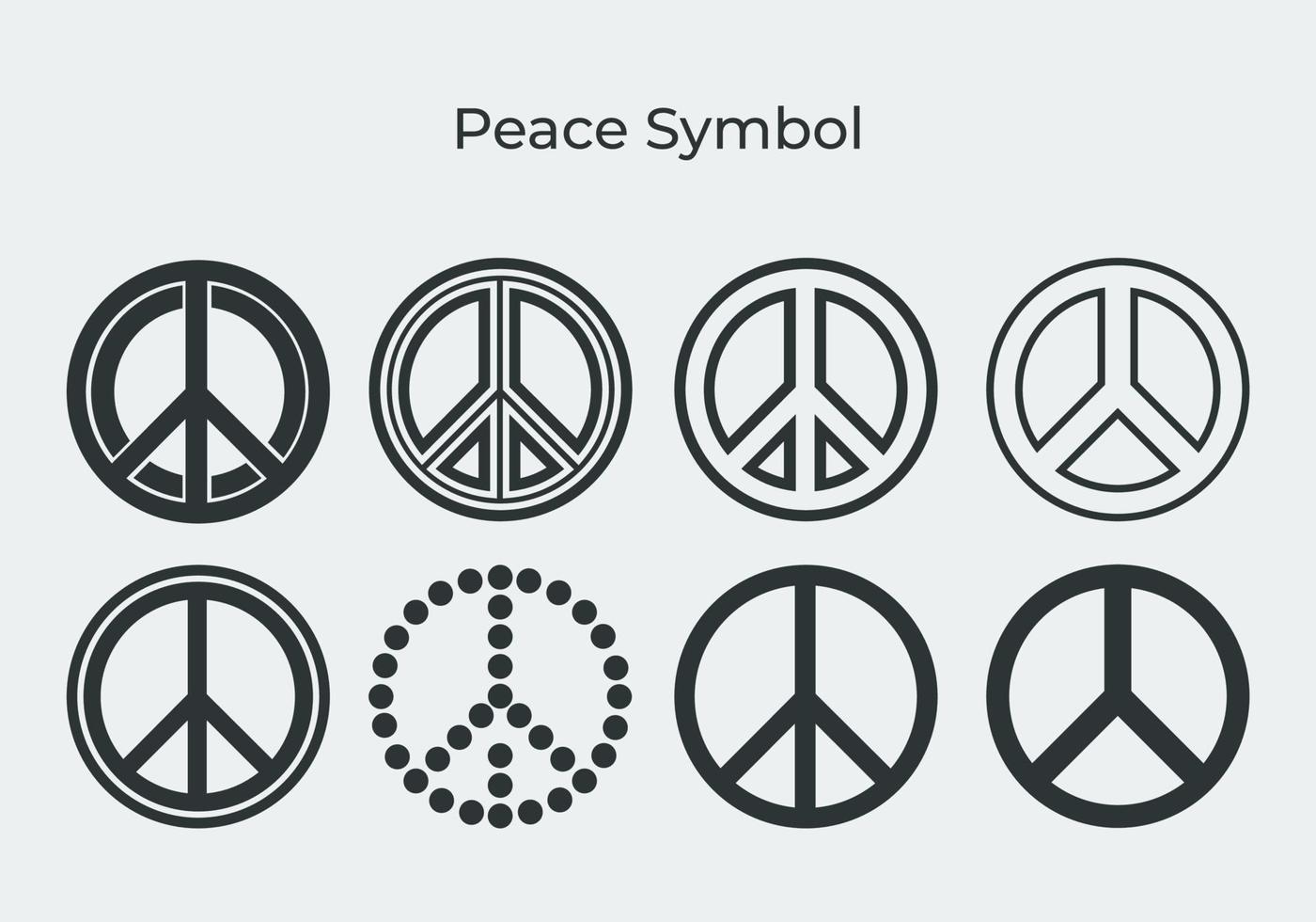 reeks van vrede icoon en symbool. vector eps 10.