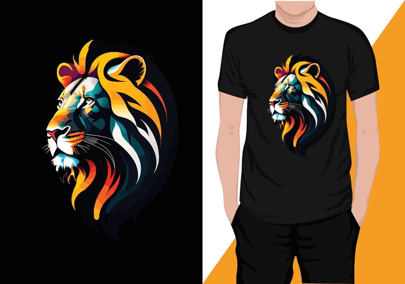 leeuw gezicht t-shirt ontwerp vector