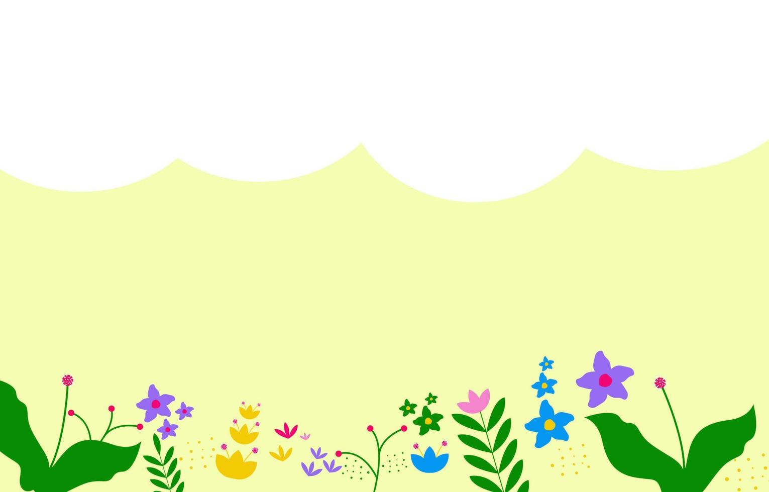 mooi bloem en wolk achtergrond in pastel kleur vector