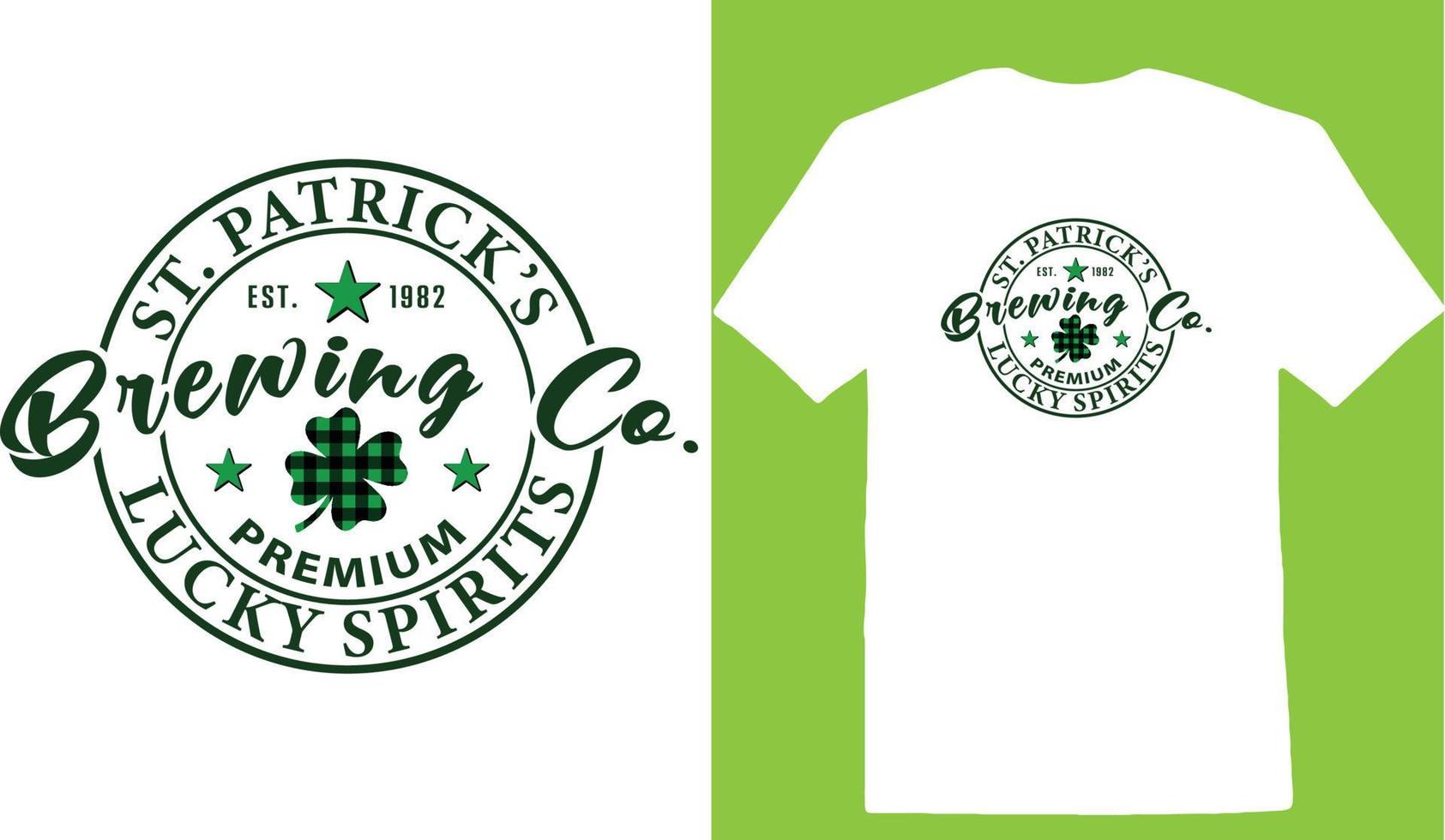 st. patricks Est. 1982 brouwen co. premie Lucky geesten t-shirt vector